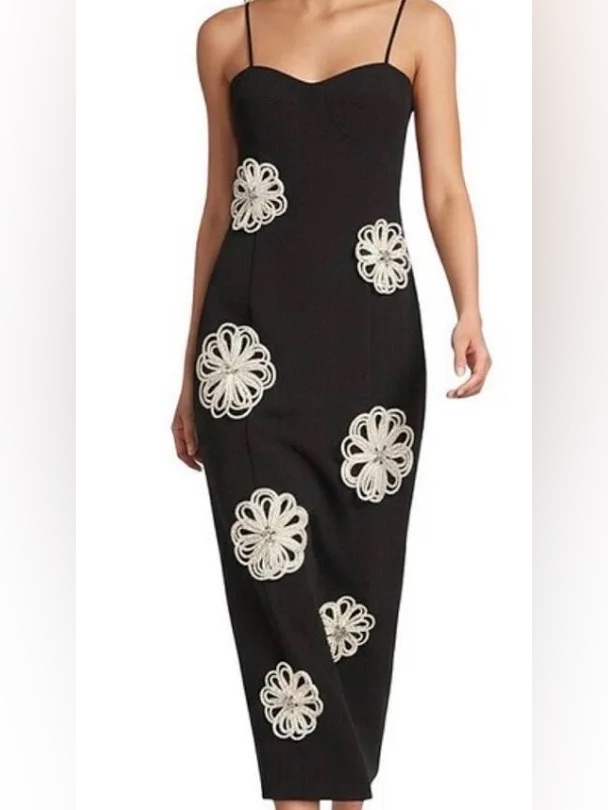 Antonio Melani | Black Floral-Appliqu Dress